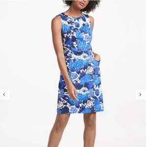 Boden Retro Pocket Dress in Blues Bouquet